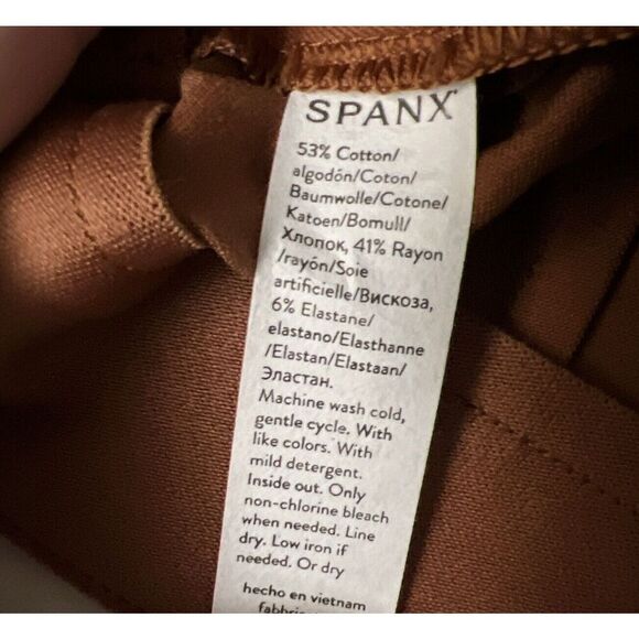 Spanx 20365R Sz Small On the Go Slim Straight Ankle Pant Rust Bronze Glow - Picture 7 of 9
